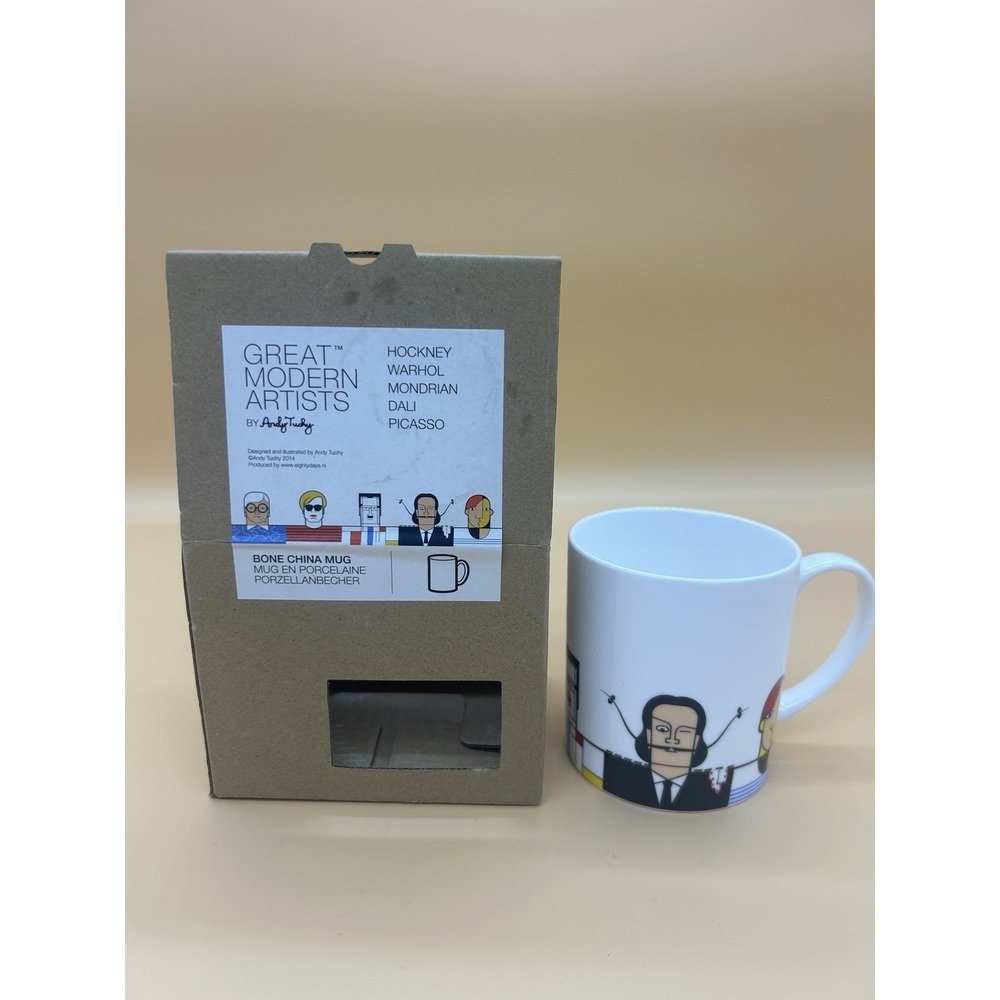 Great Modern Artists Mug Cup  WARHOL DALI HOCKNEY MONDRIAN PICASSO 12‎ oz New